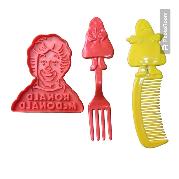 1980s McDonald's Vintage Cookie Cutter, Grimace Comb Fork Ronald McDonald Clown - Picture 1 of 8